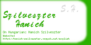 szilveszter hanich business card